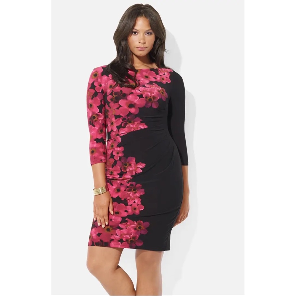 Ralph Lauren Floral Print Jersey Sheath Dress